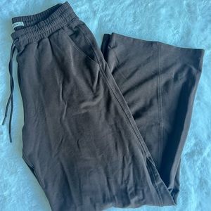 Abercrombie & Fitch Luxe Terry Wide Leg Sweatpants Brown